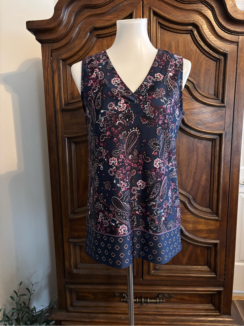 89th & Madison paisley floral print top